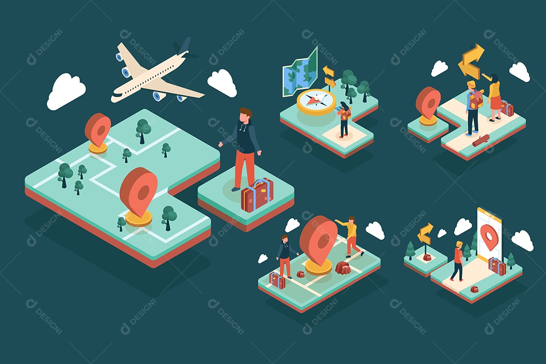 Conceito de Viagem Ilustração Vetor EPS