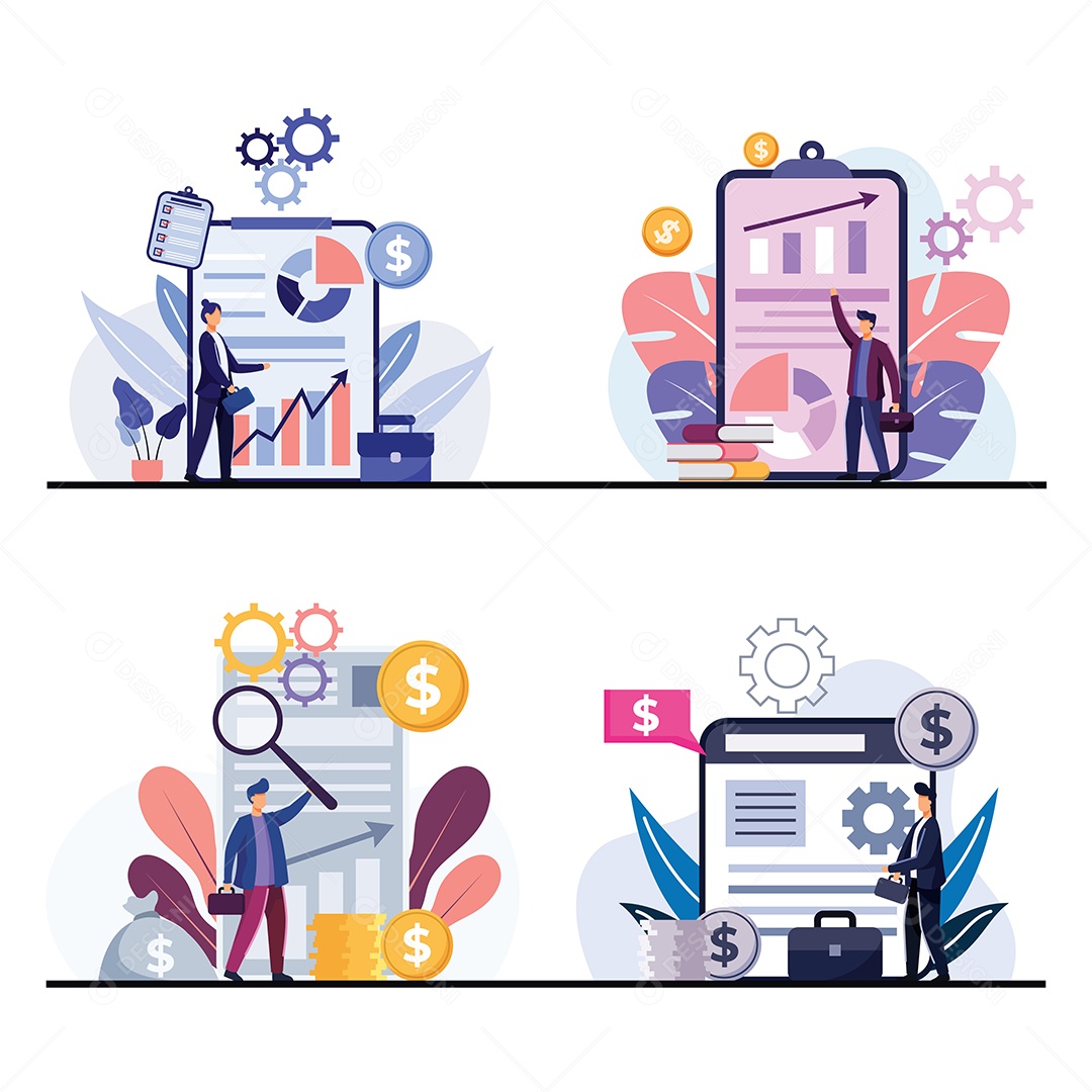 Gestão de Negócios Ilustração Vetor EPS