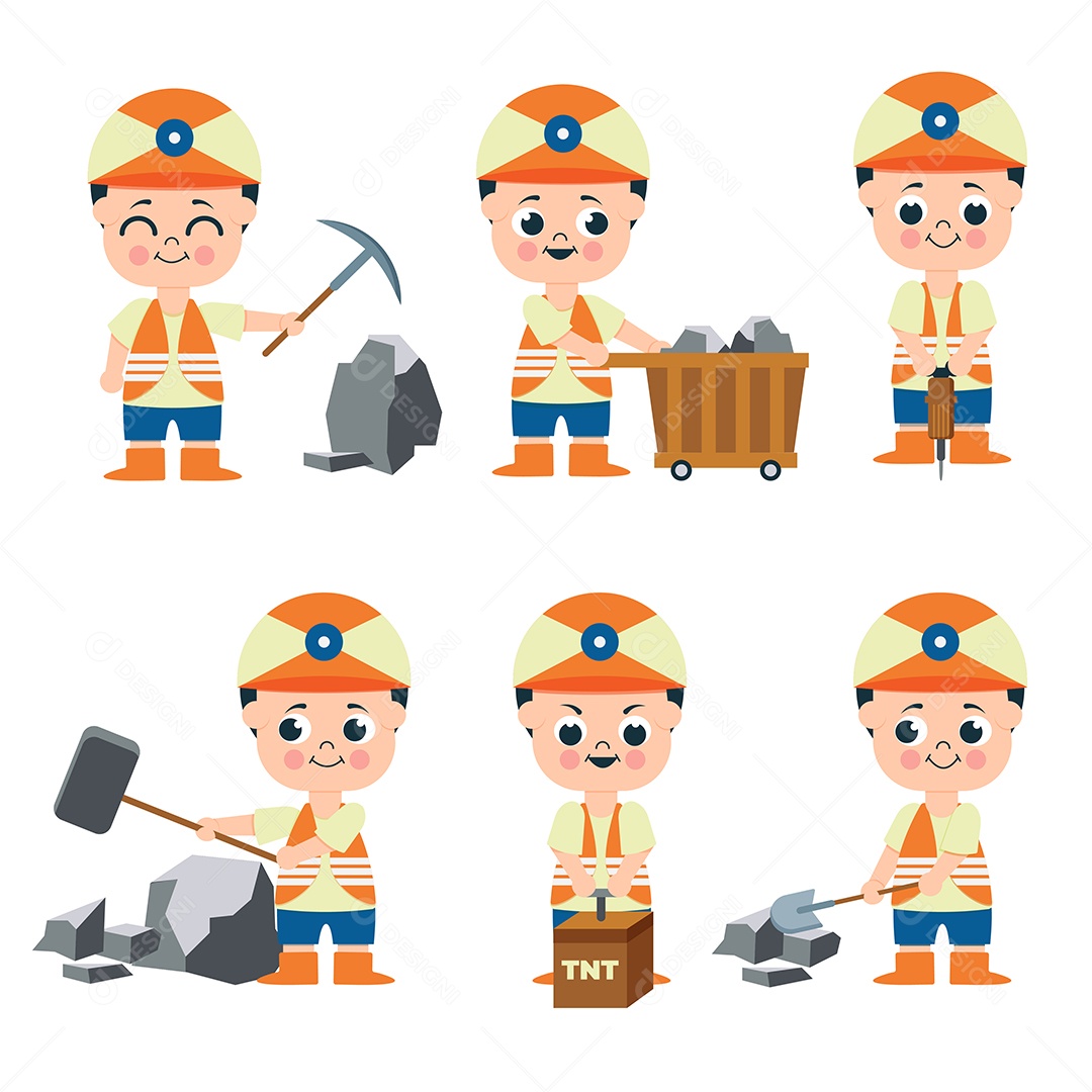 Conjunto de Personagens Ilustração Vetor EPS