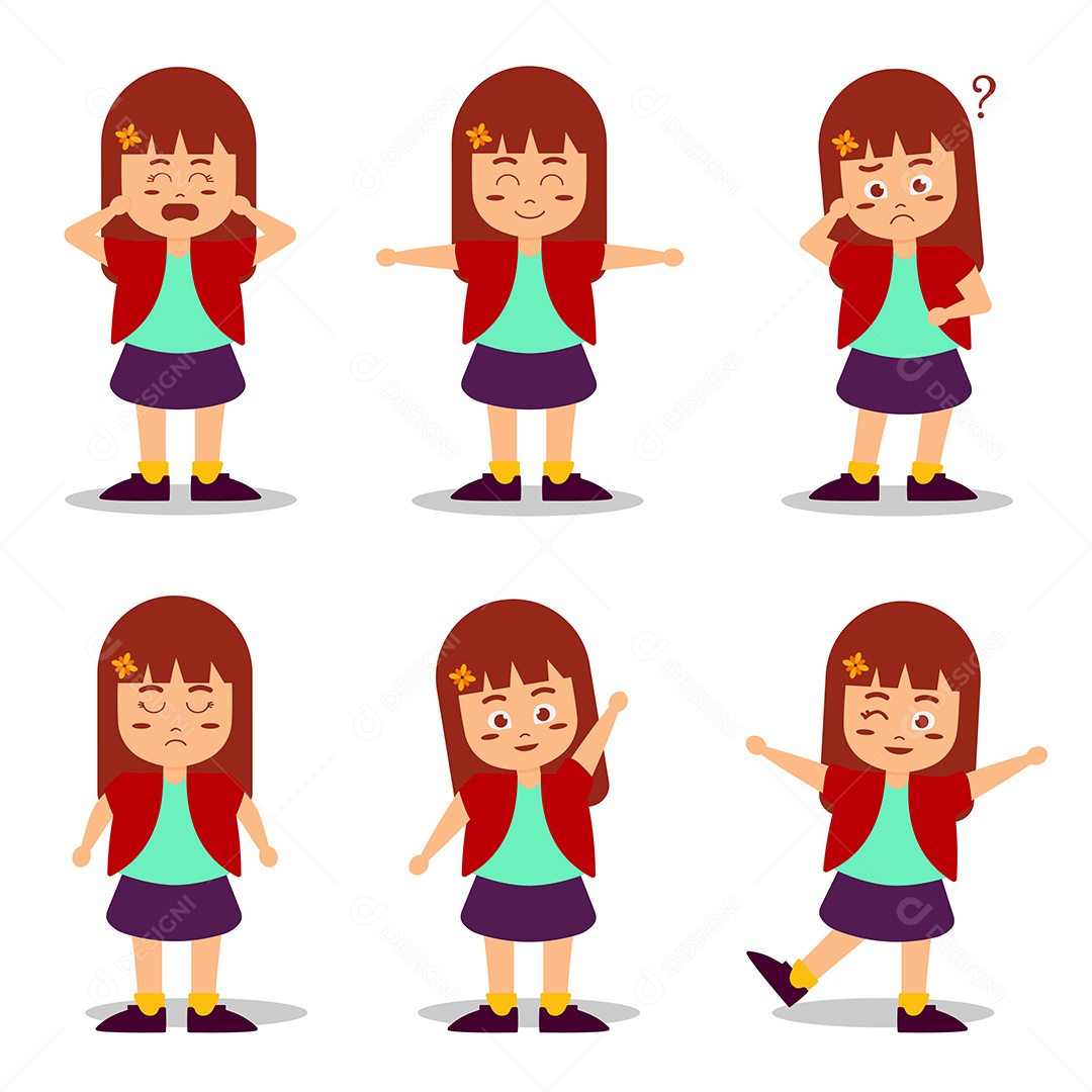 Conjunto de Personagens Ilustração Vetor EPS