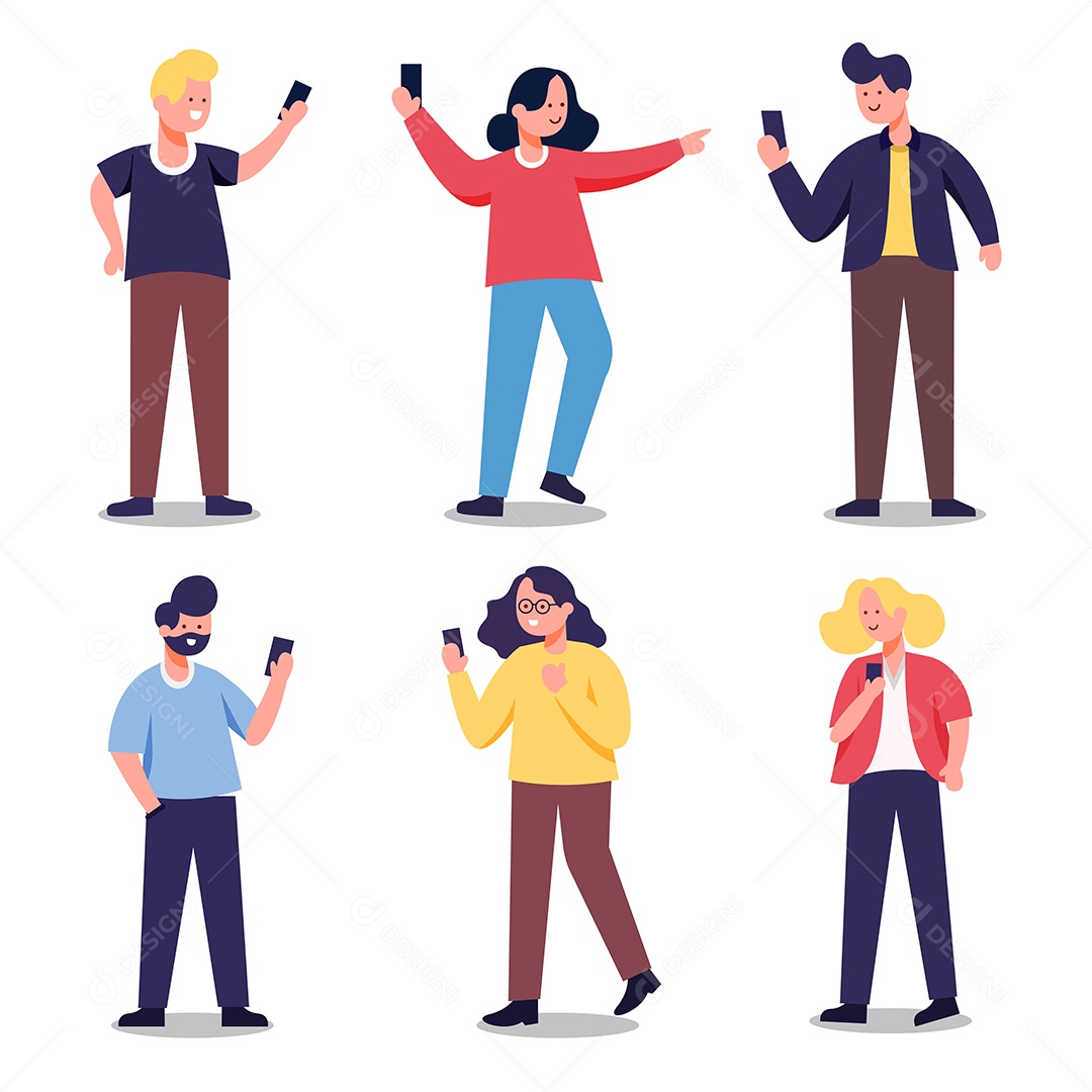 Conjunto de Personagens Ilustração Vetor EPS