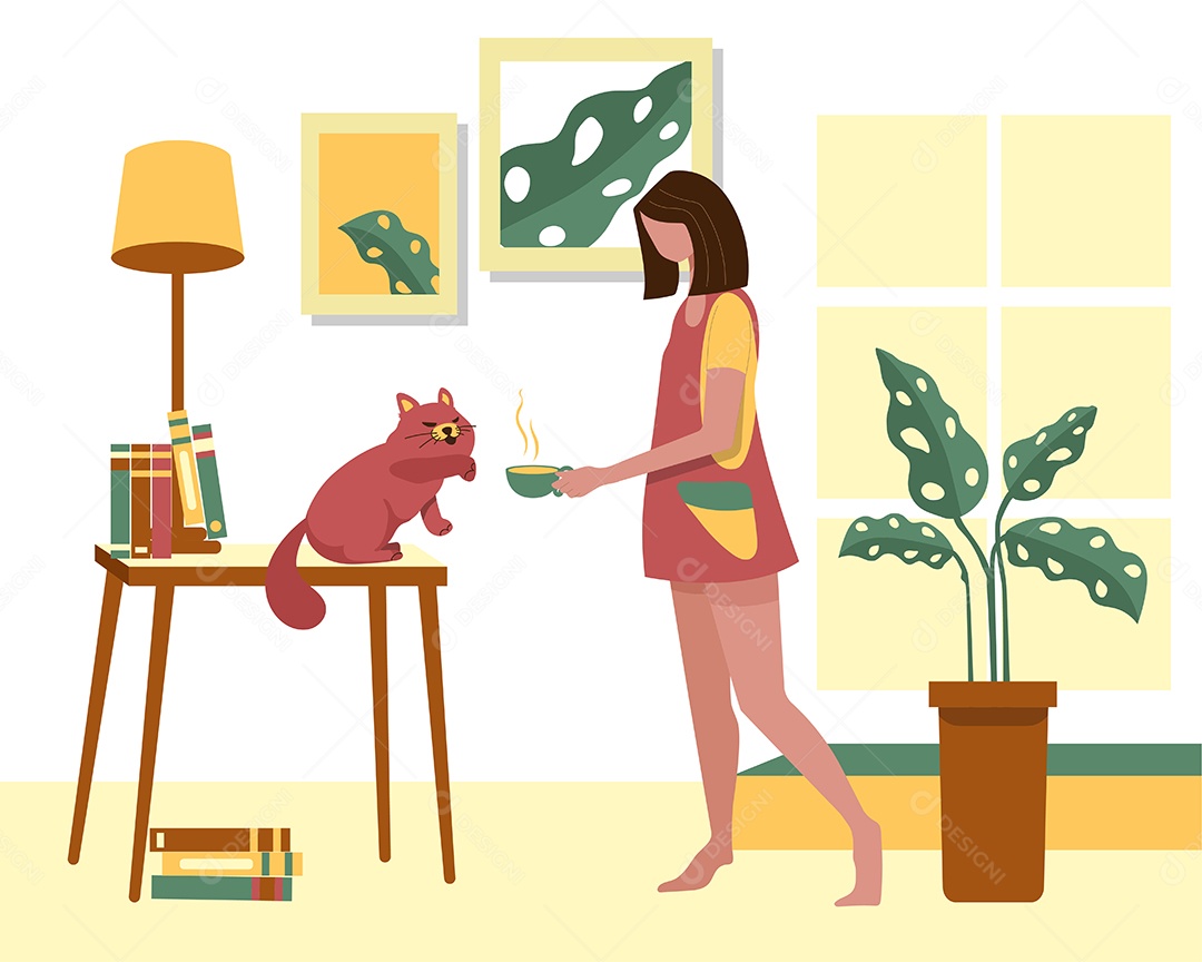 Jovem Fazendo Atividades Regulares Ilustração Vetor EPS