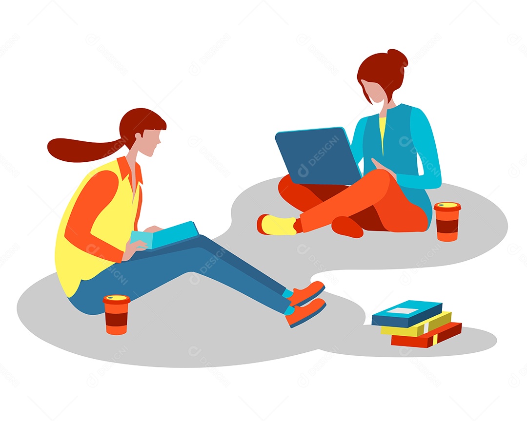 Jovem Trabalhando Ilustração Vetor EPS