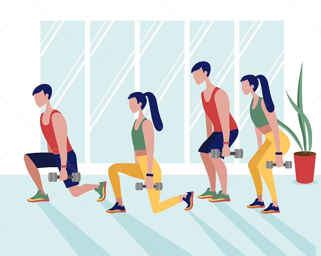 Perosngem Fazendo Exercícios Ilustração Vetor EPS