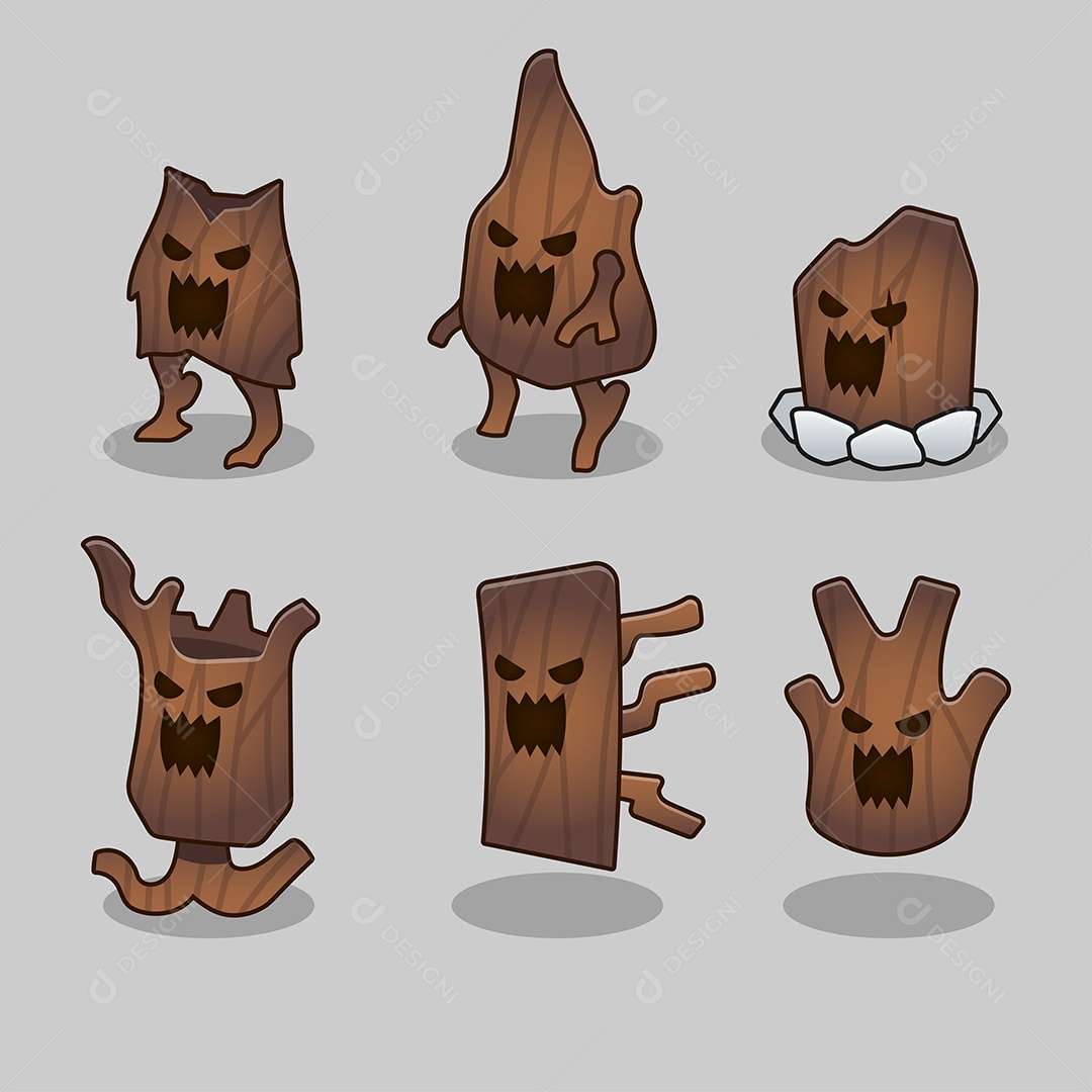 Conjunto de Personagens Elementos de Games Vetor EPS