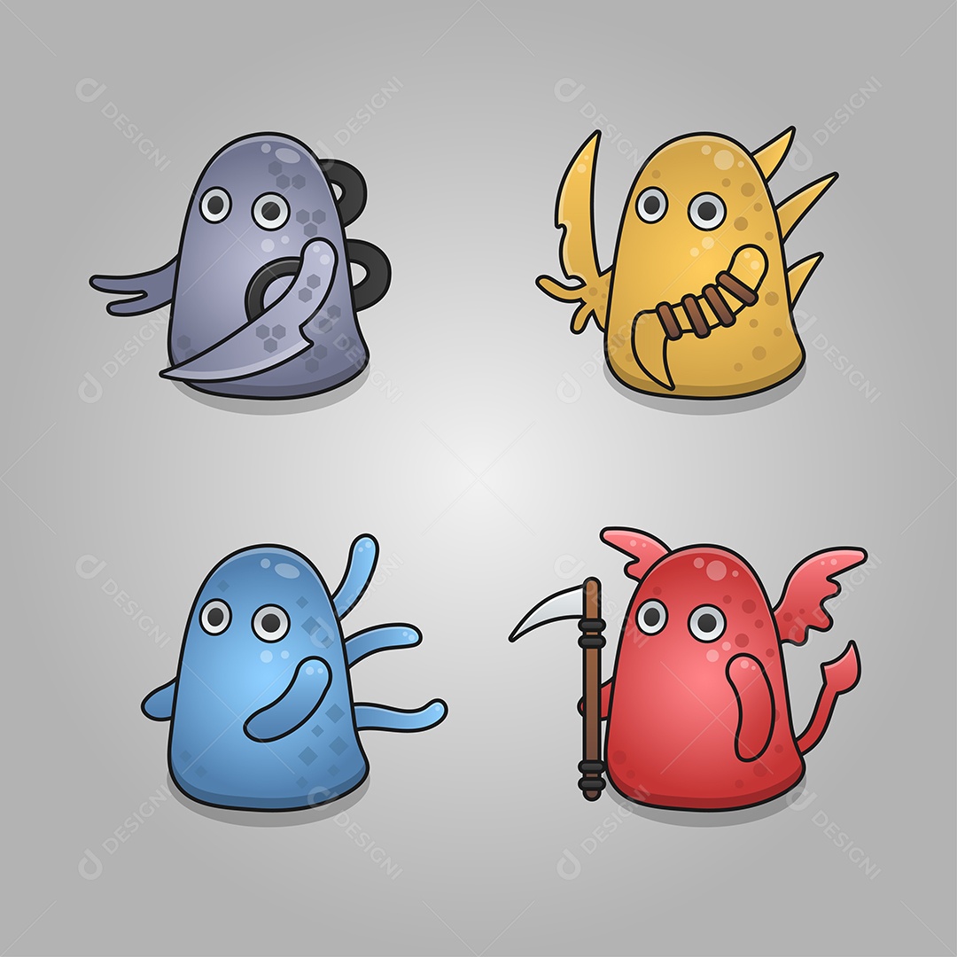 Conjunto de Personagens Elementos de Games Vetor EPS