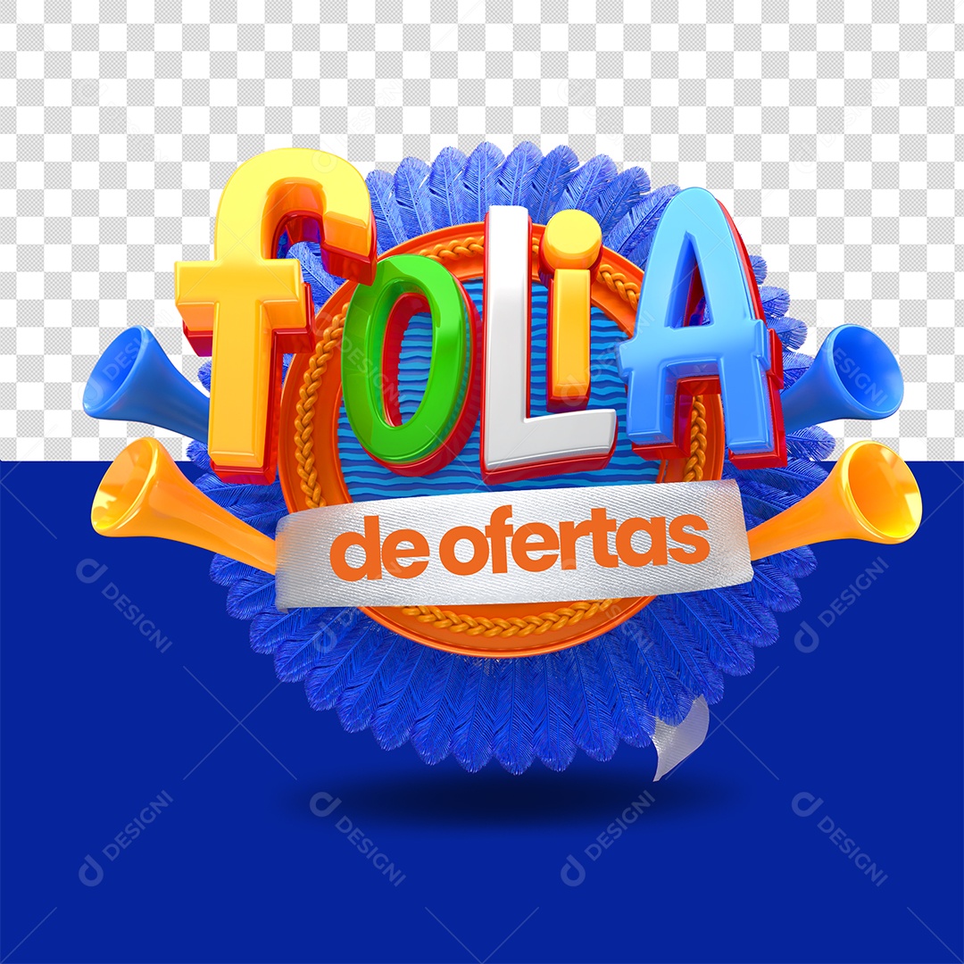 Selo 3D Folia de ofertas Colorido para Composição PSD