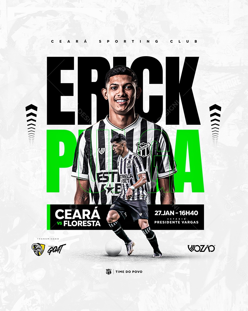 Social Media Flyer Erick Pulga Ceará Vs Floresta PSD Editável