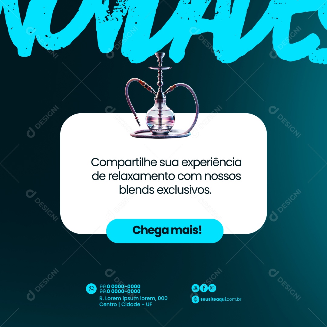 Tabacaria Compartilhe sua experiência de relaxamento Social Media PSD Editável