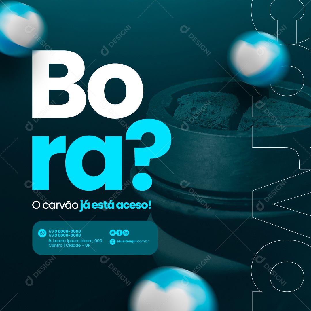 Tabacaria Bora O carvão já está aceso Social Media PSD Editável