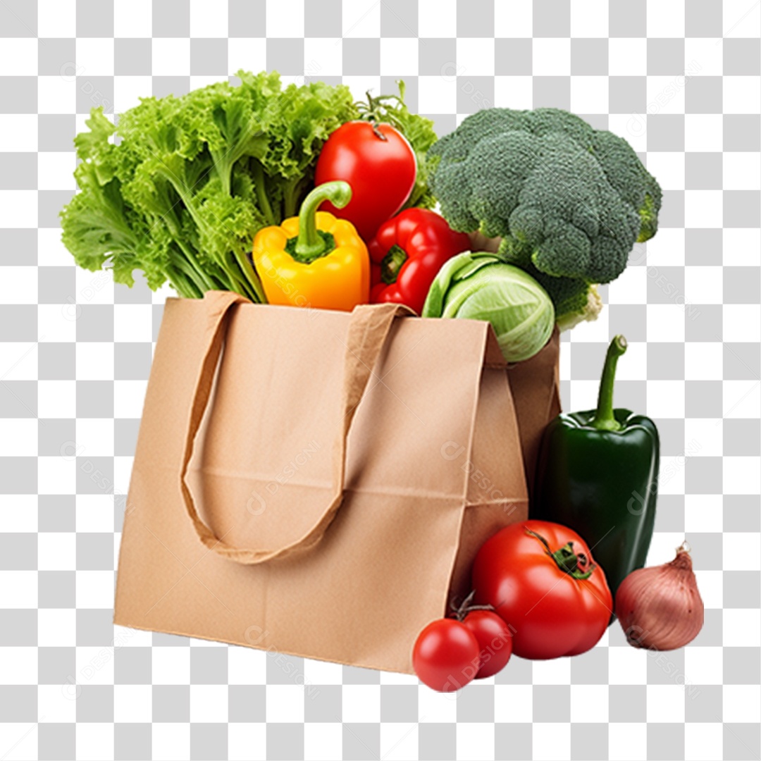 Sacola de Legumes e Verduras PNG Transparente