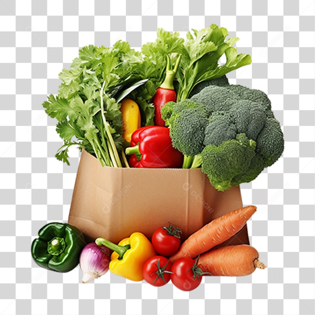 Sacola de Legumes e Verduras PNG Transparente