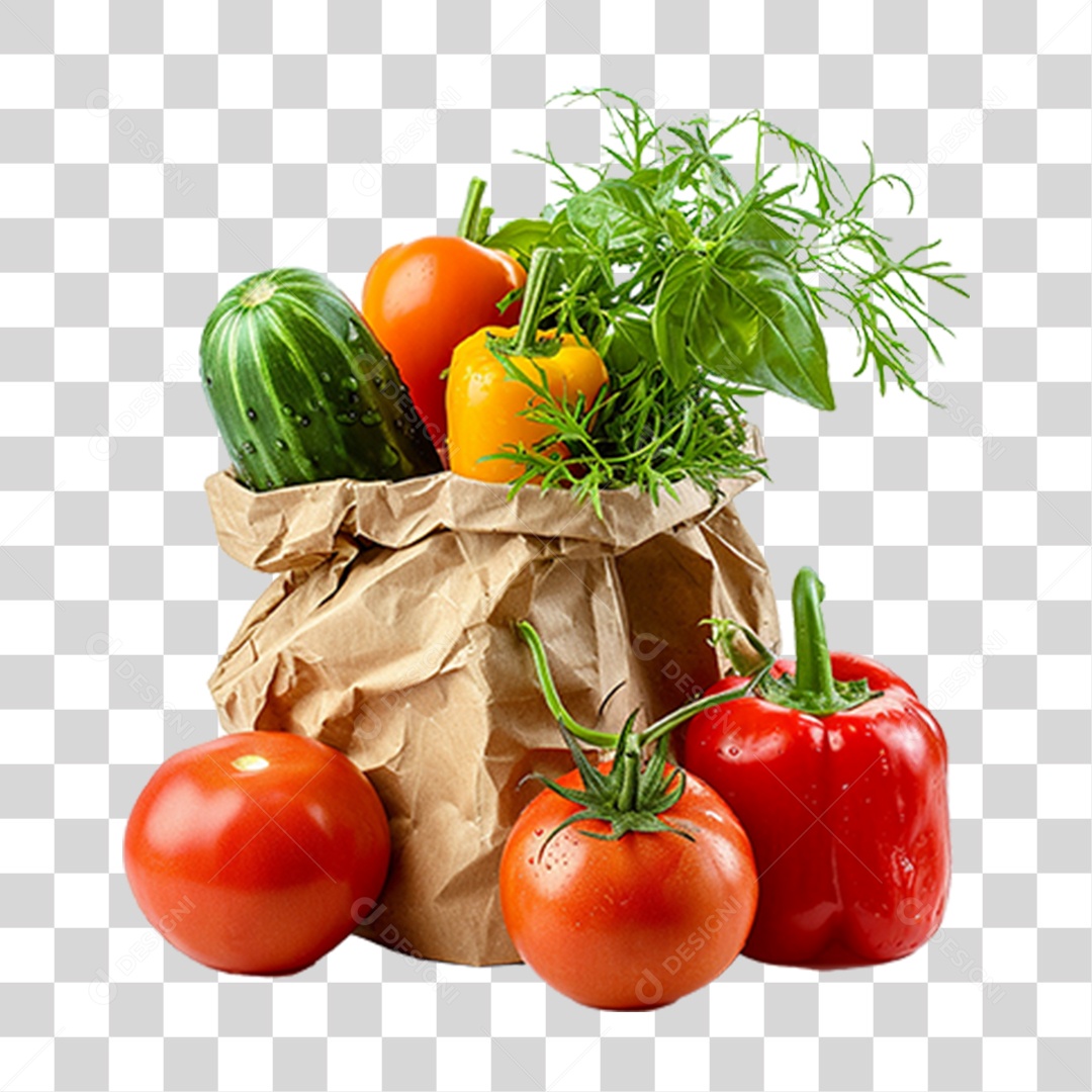 Sacola de Legumes e Verduras PNG Transparente