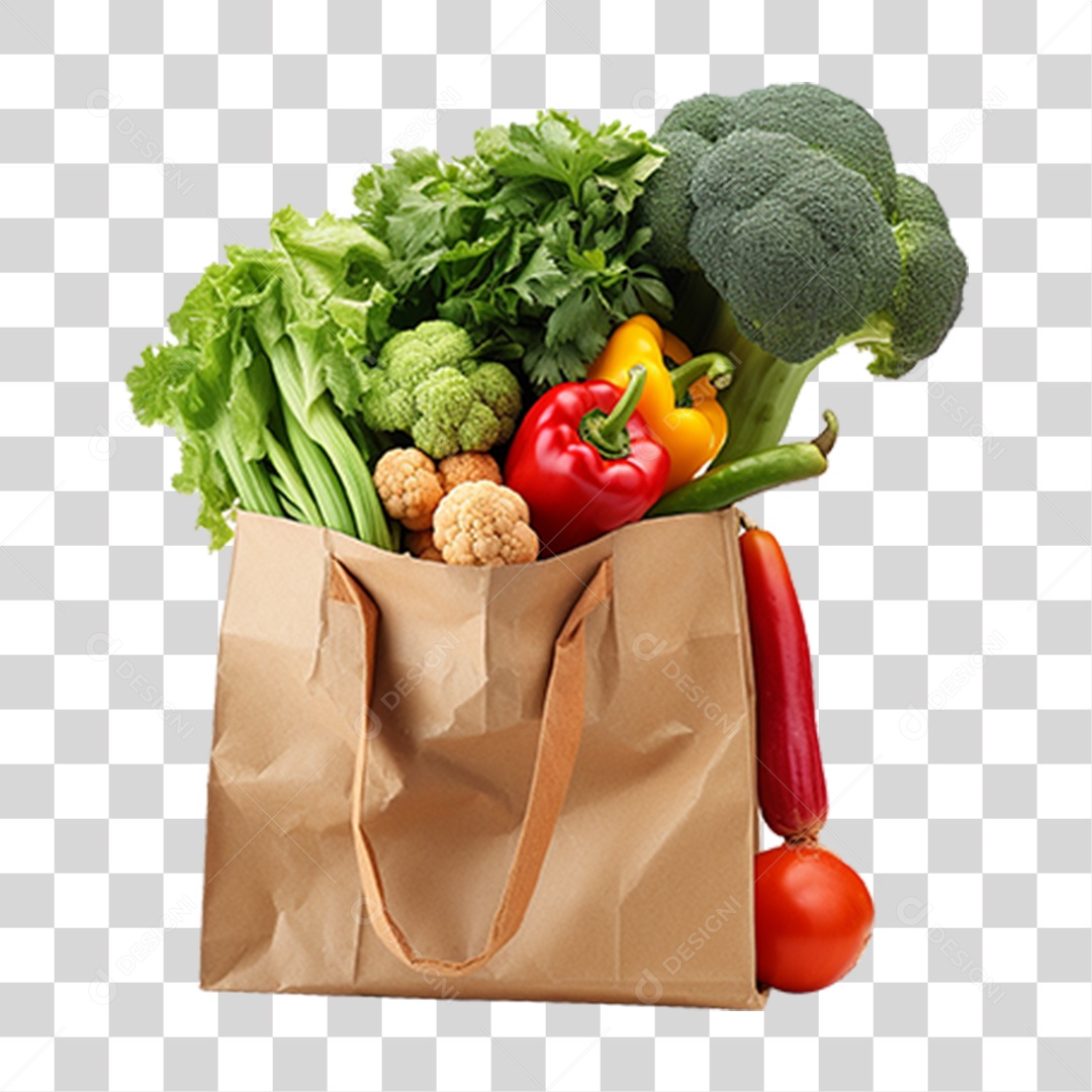 Sacola de Legumes e Verduras PNG Transparente