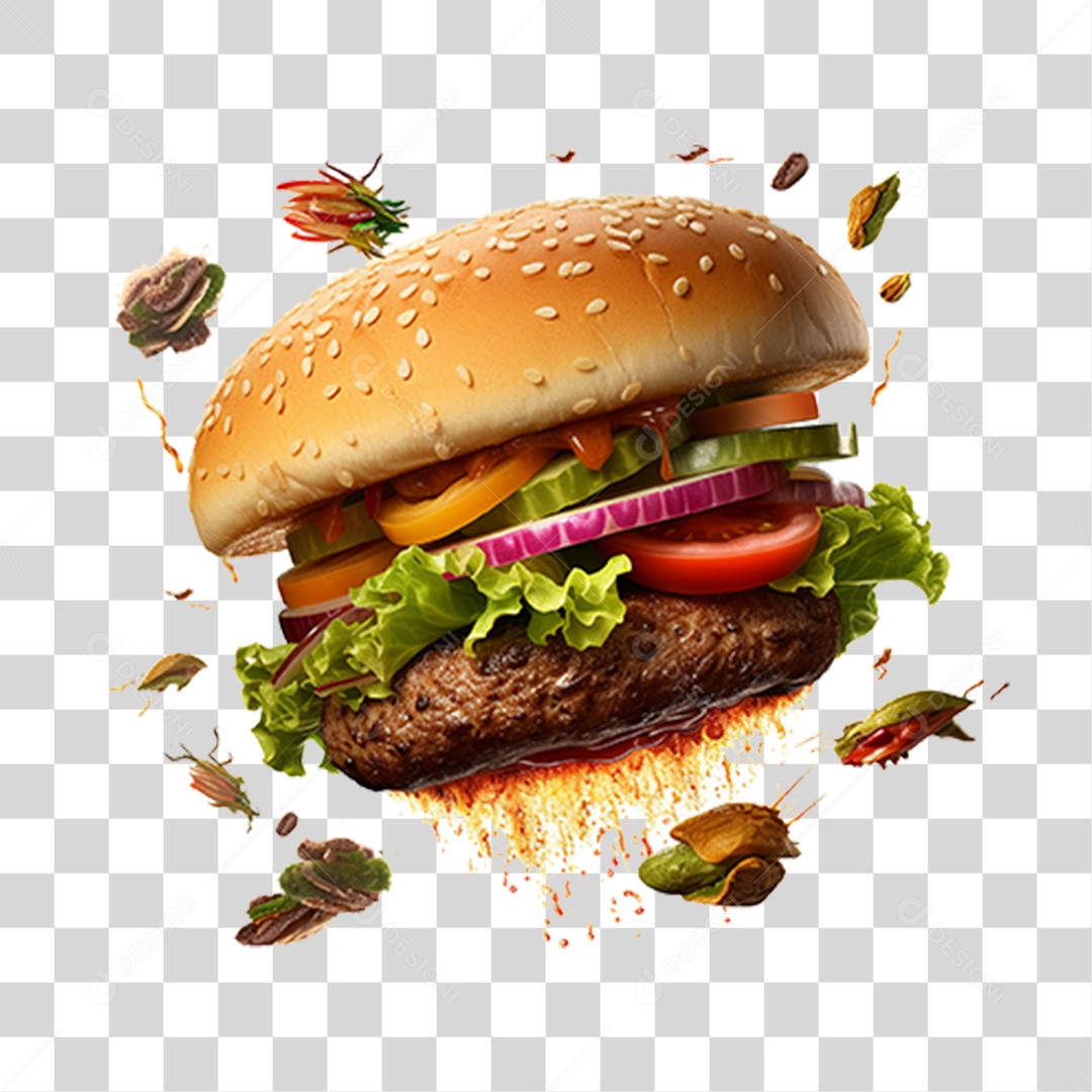 Hambúrguer Lanche Sanduiche PNG Transparente