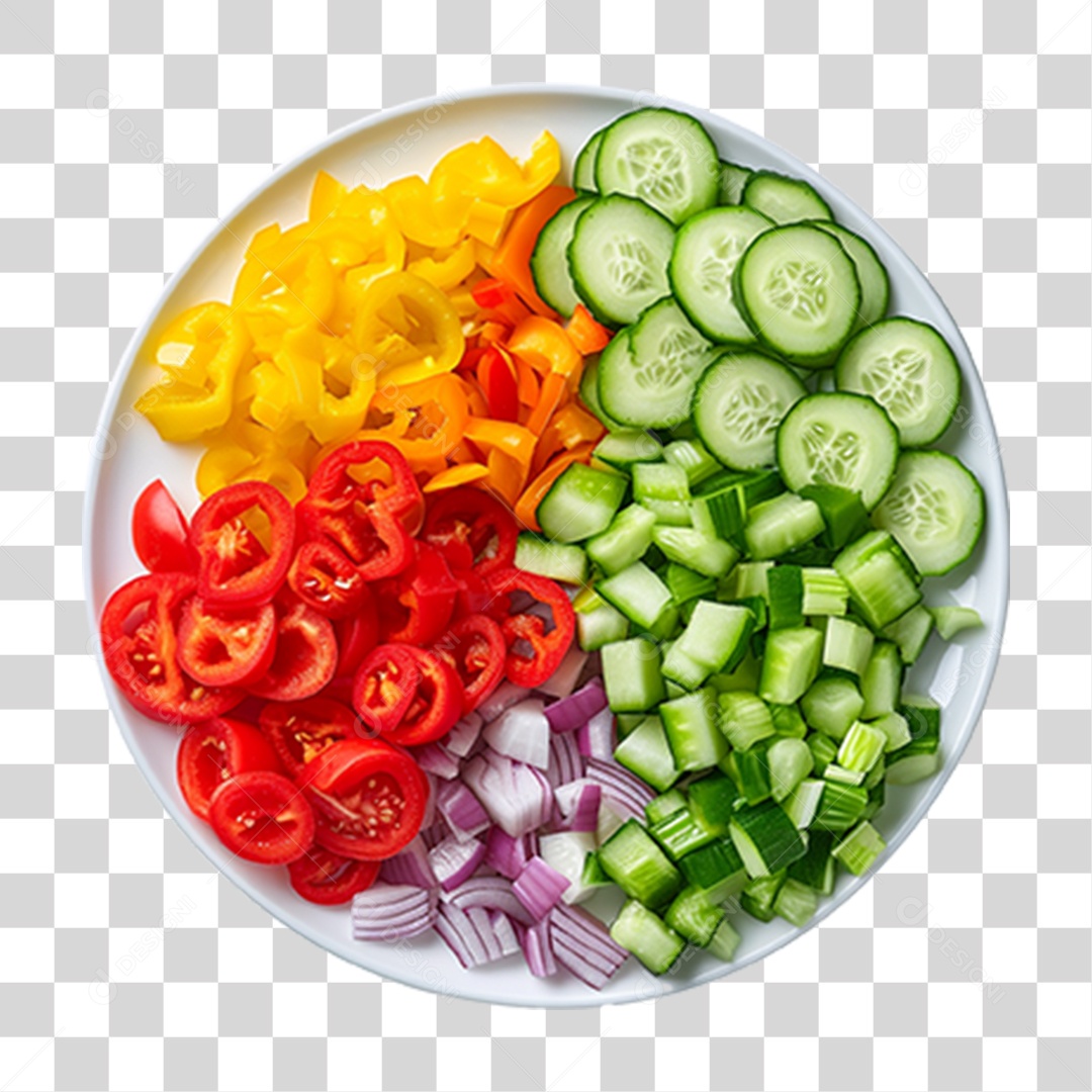 Verduras e Vegetais em Prato PNG Transparente