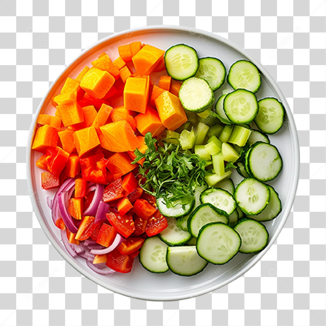 Verduras e Vegetais em Prato PNG Transparente