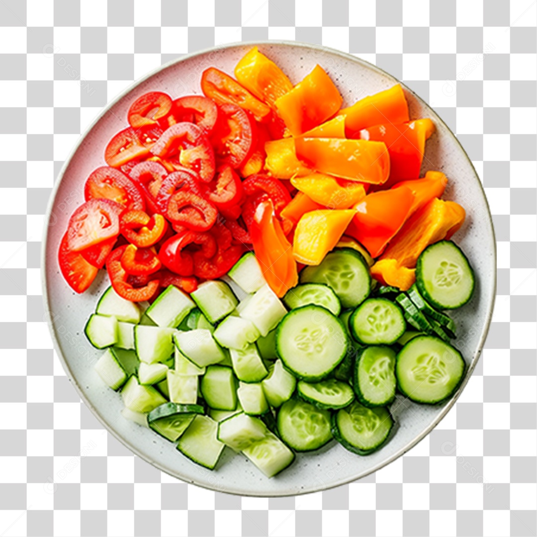 Verduras e Vegetais em Prato PNG Transparente