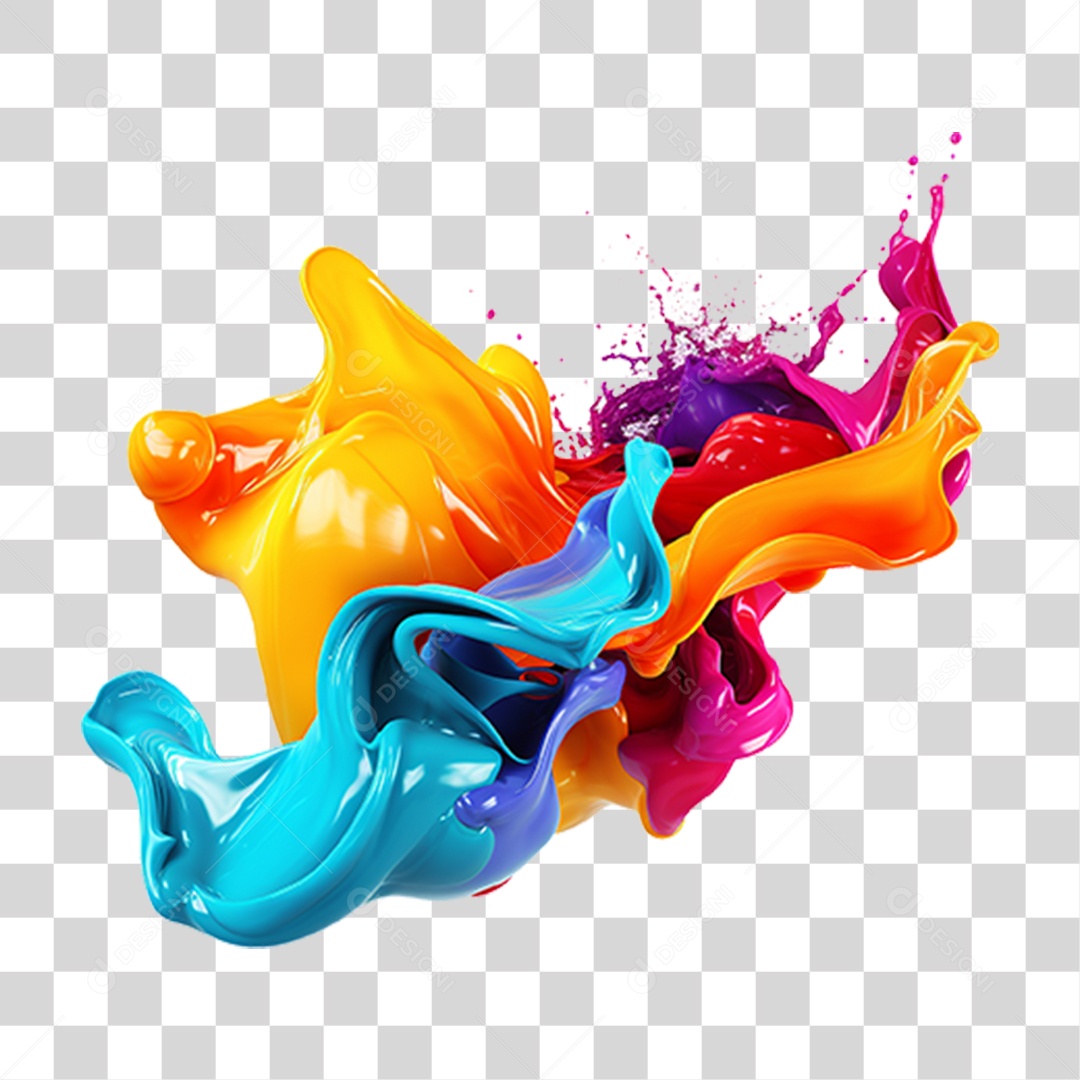 Splash de Tinta Cores PNG Transparente