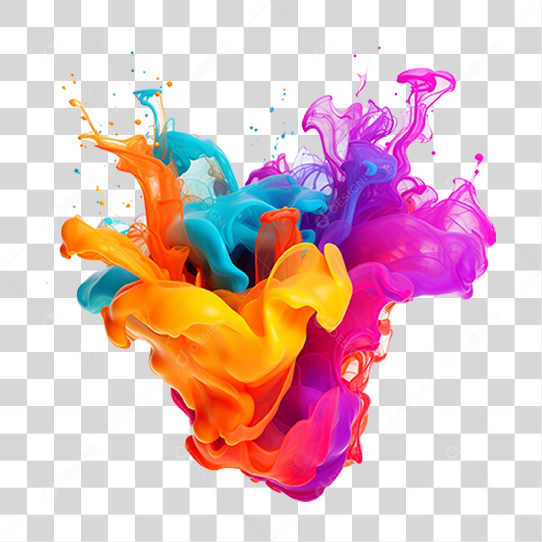 Splash de Tinta Cores PNG Transparente