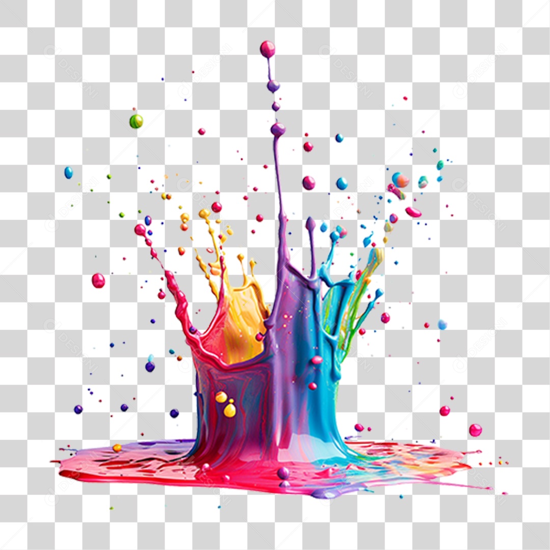 Splash de Tinta Cores PNG Transparente