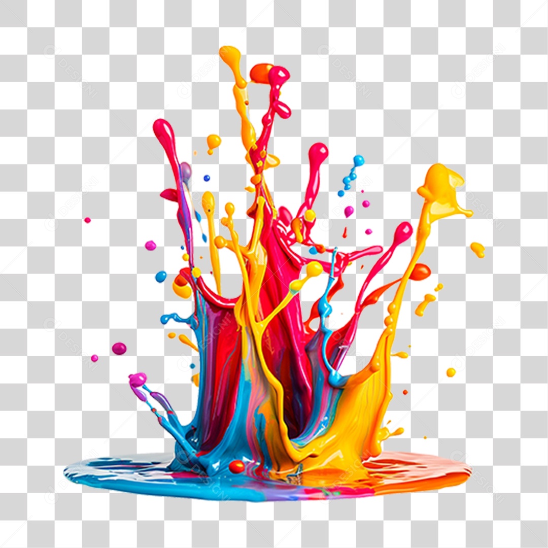 Splash de Tinta Cores PNG Transparente