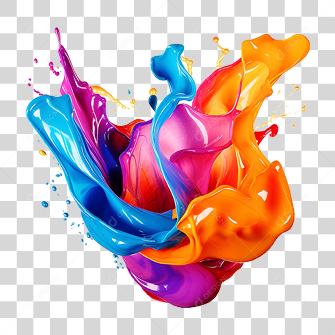 Splash de Tinta Cores PNG Transparente