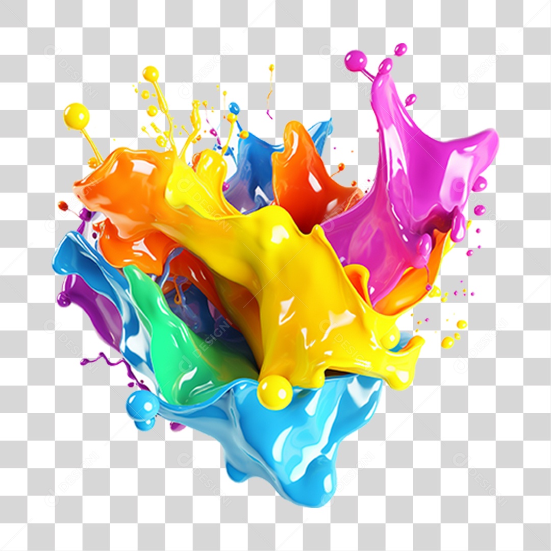 Splash de Tinta Cores PNG Transparente
