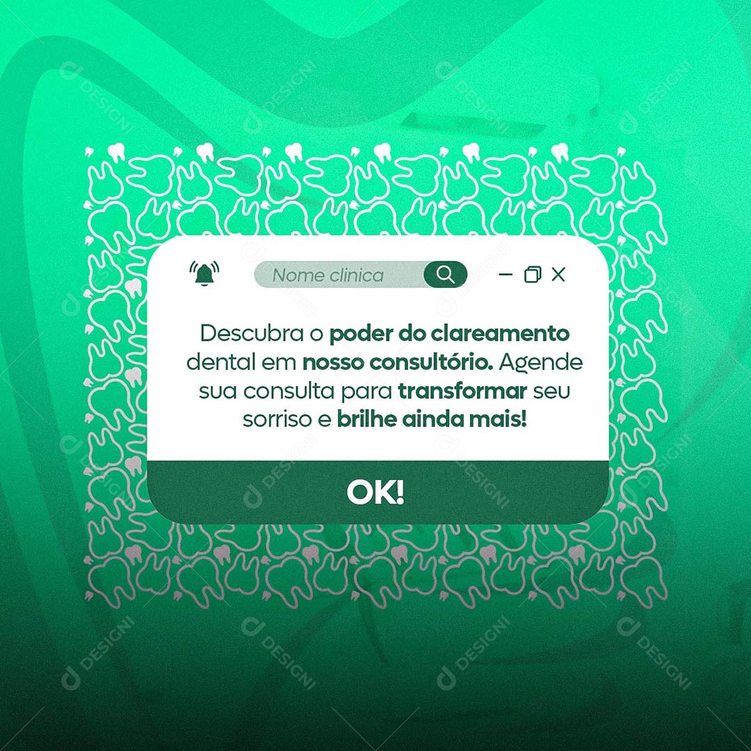 Descubra o Poder do Clareamento Dental em Nosso Consultório Social Media PSD Editável