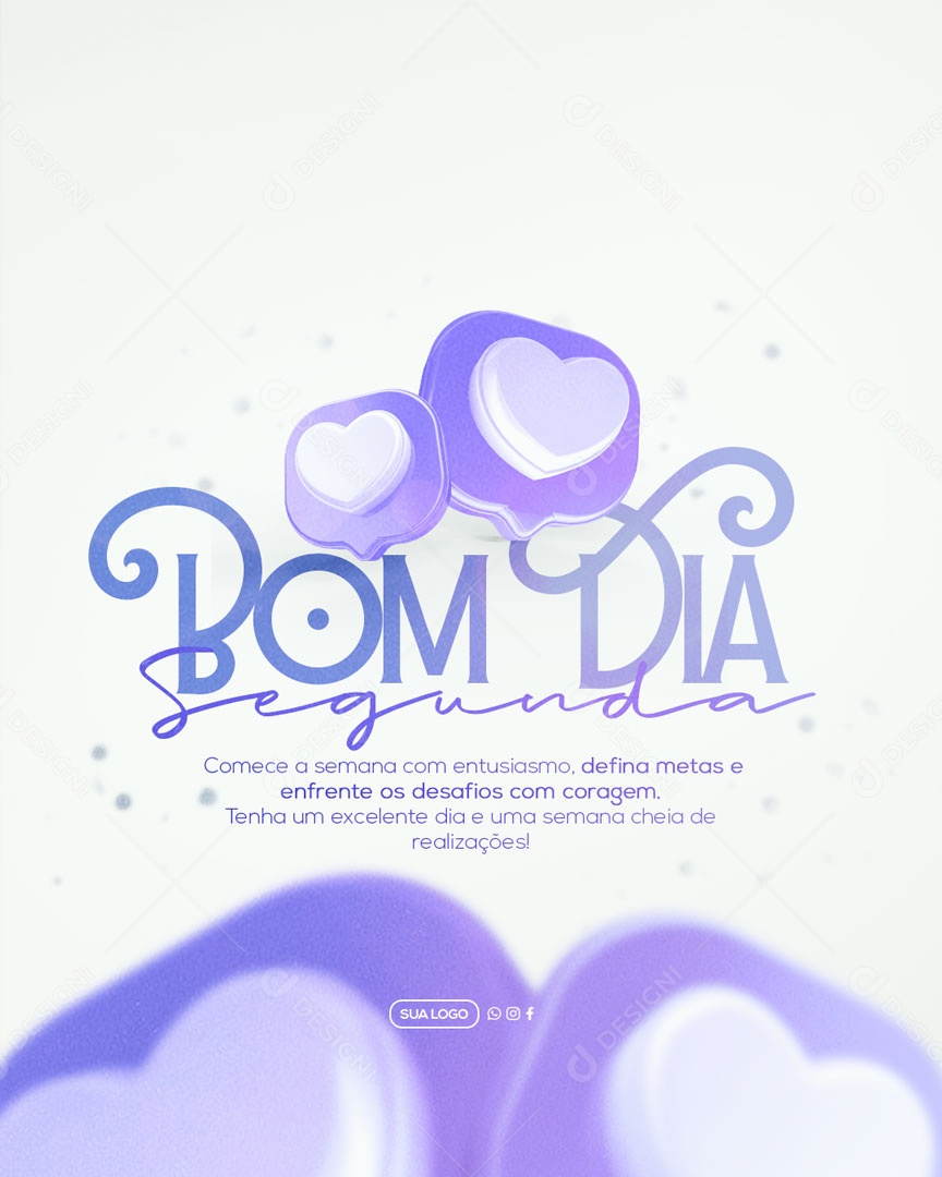 Social Media Bom Dia Segunda Defina Metas PSD Editável