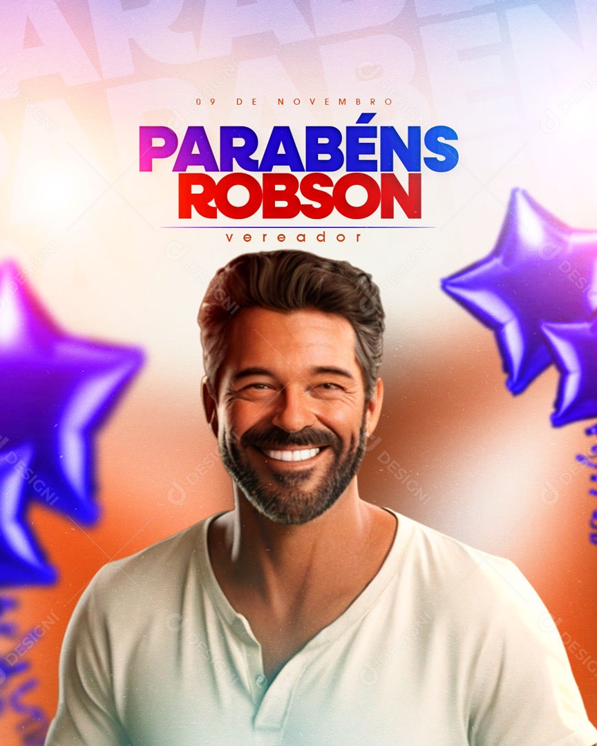 Social Media 09 De Novembro Parabéns Robson Vereador PSD Editável