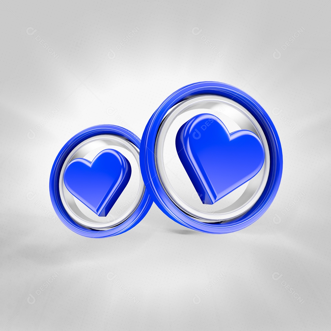 Emoji 3D Coração Azul Para Composição PSD