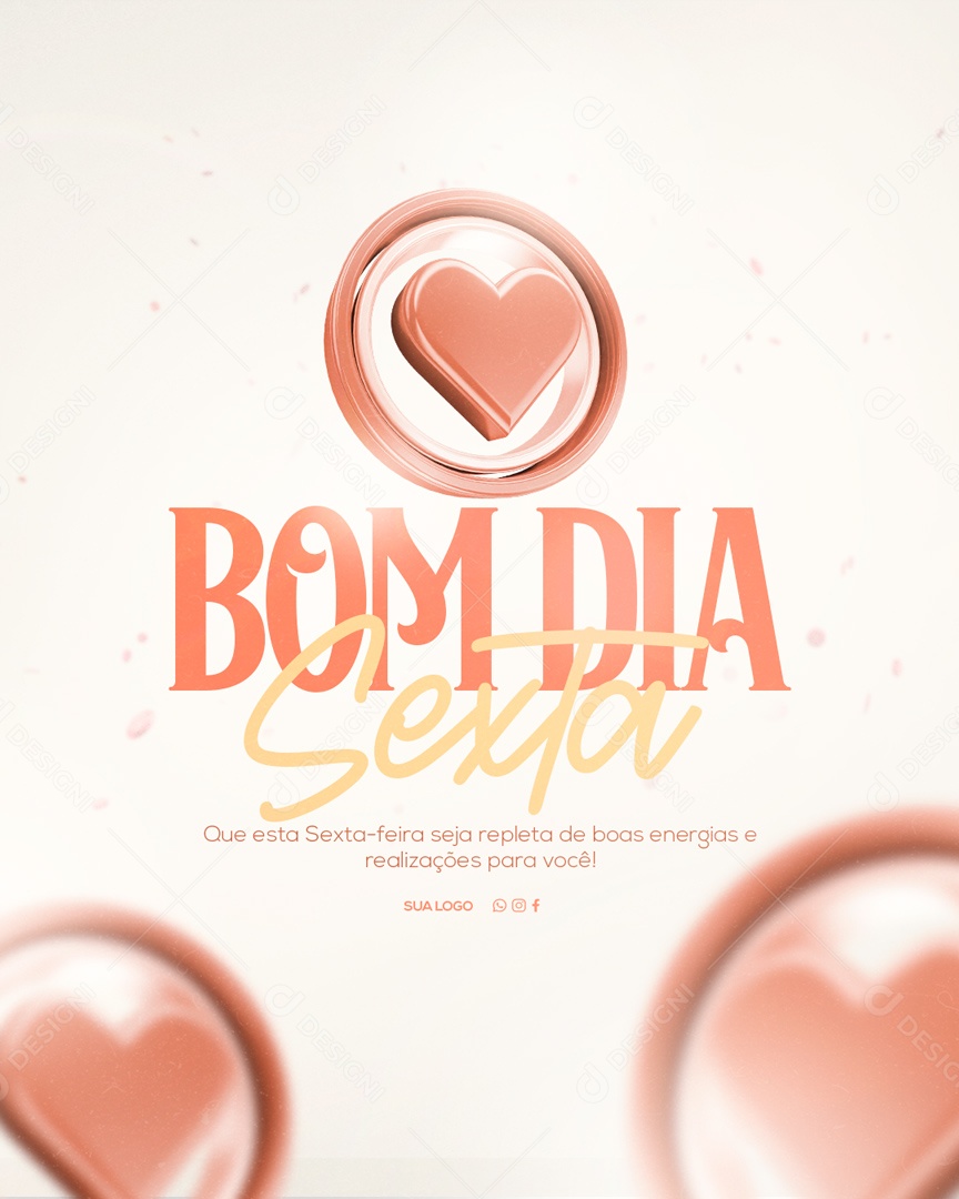 Social Media Bom Dia Sexta Realizações Para Você PSD Editável