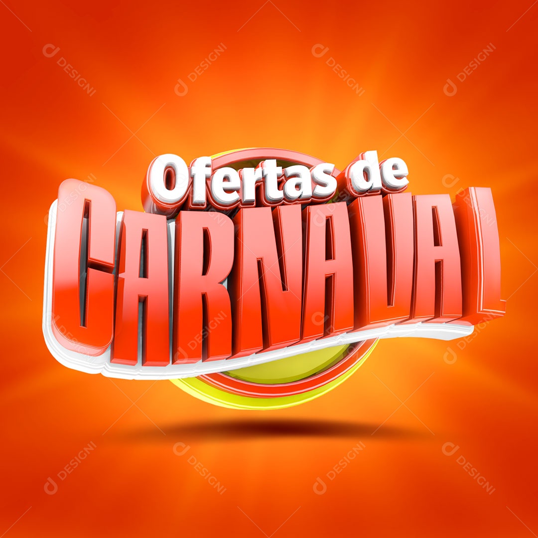 Selo 3D Ofertas De Carnaval Para Composição PSD