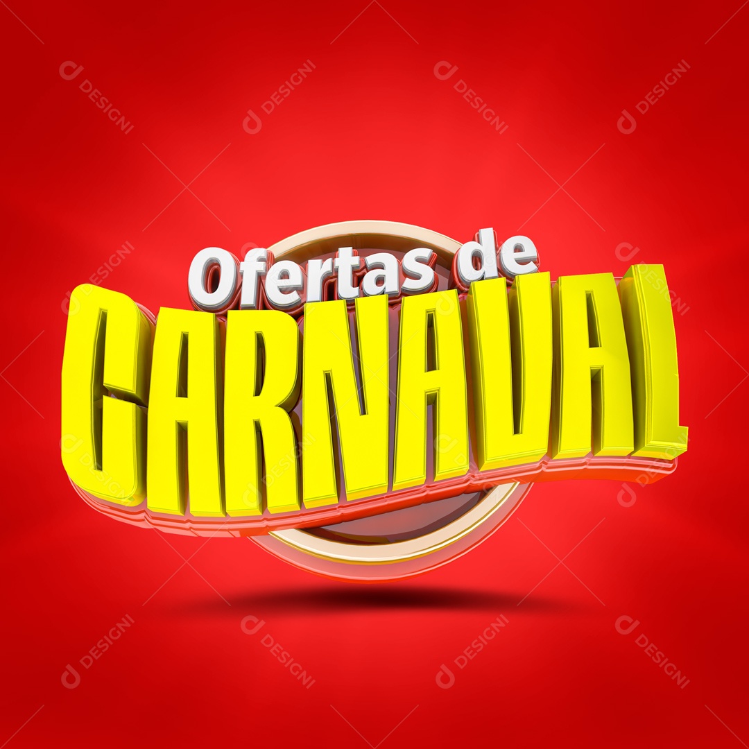 Selo 3D Ofertas De Carnaval Para Composição PSD