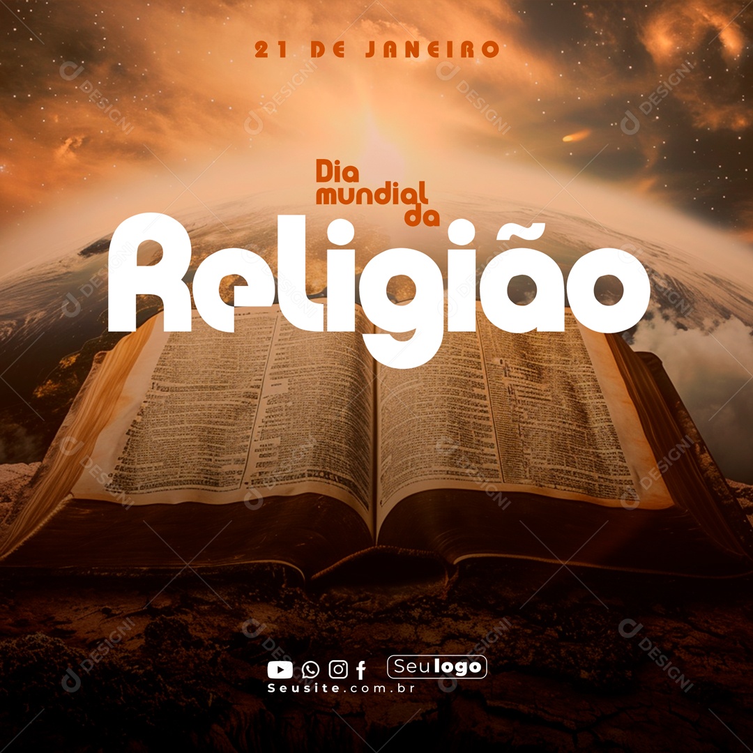 Dia Mundial da Religião 21 de Janeiro Social Media PSD Editável