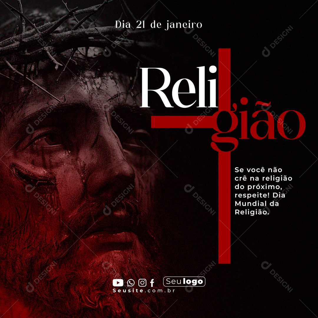 Dia Mundial da Religião 21 de Janeiro Social Media PSD Editável