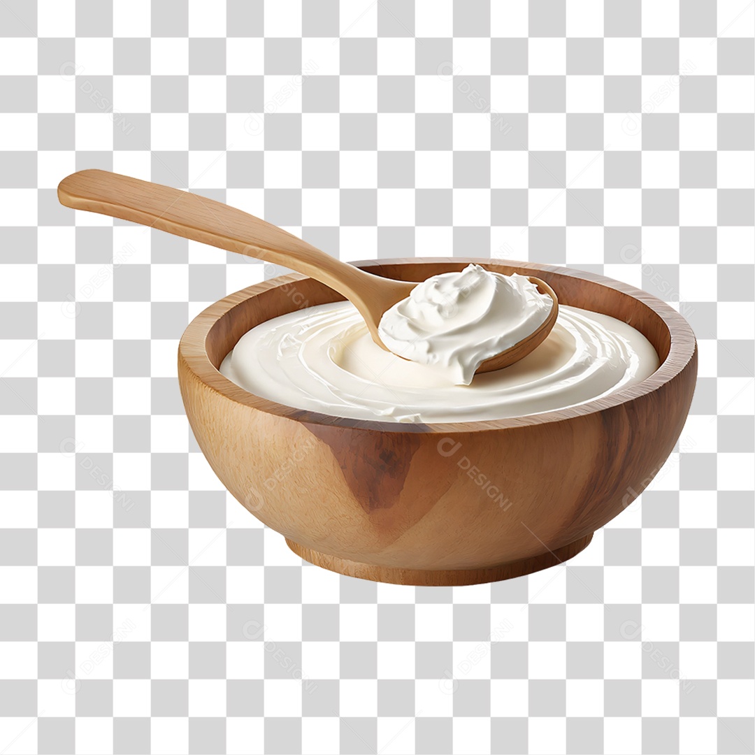 Tigela com Creme Branco PNG Transparente