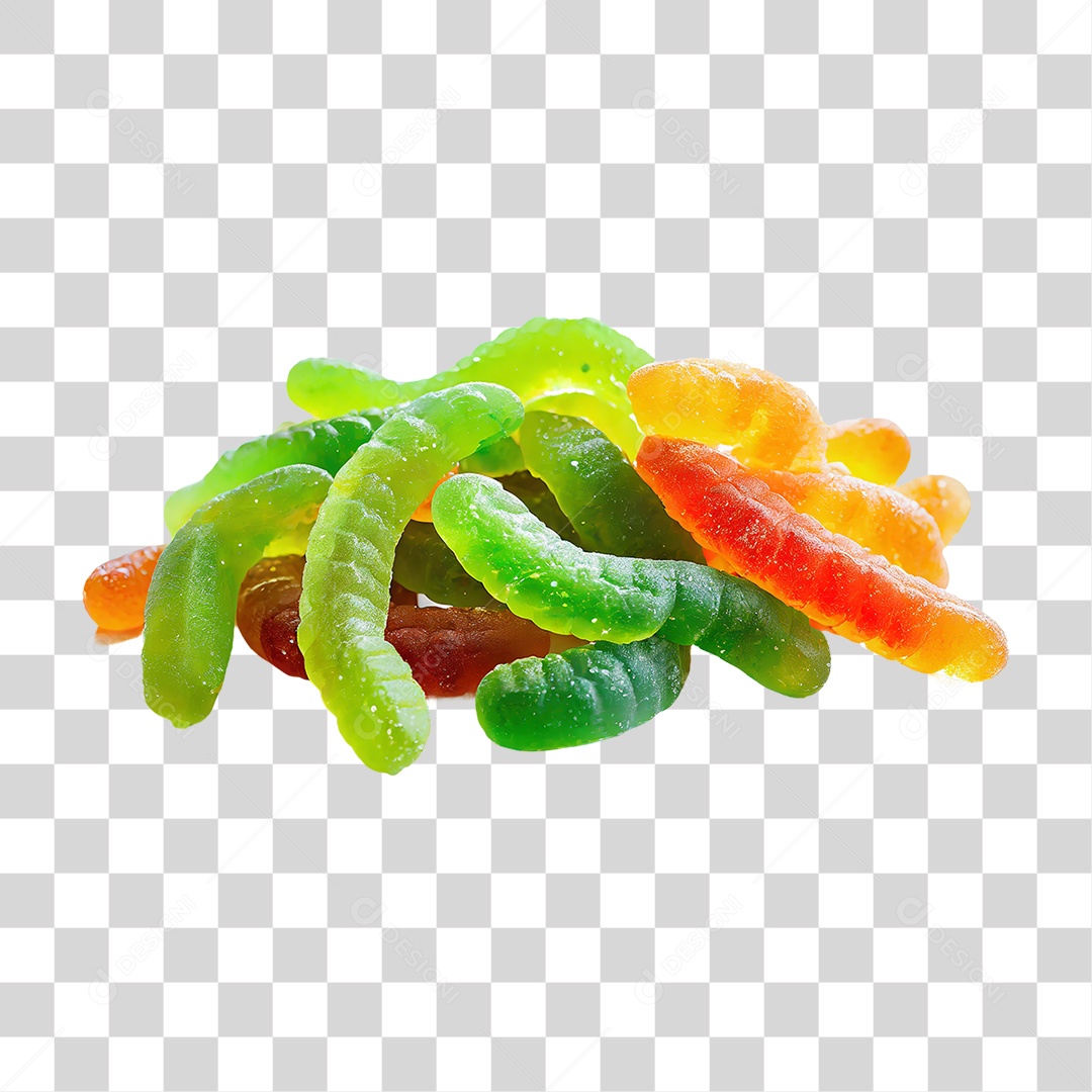 Minhocas de Gomas PNG Transparente