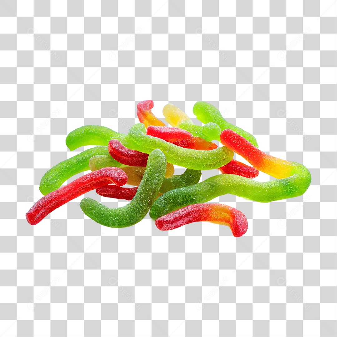 Minhocas de Gomas PNG Transparente