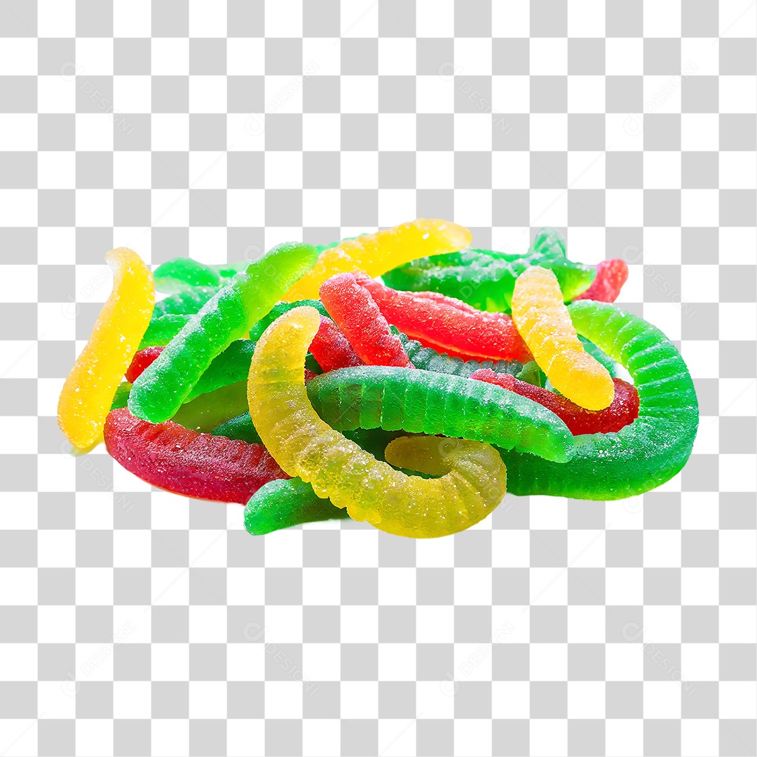 Minhocas de Gomas PNG Transparente