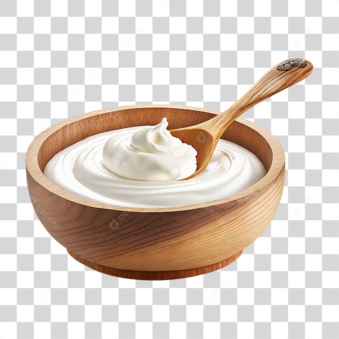 Tigela com Creme Branco PNG Transparente