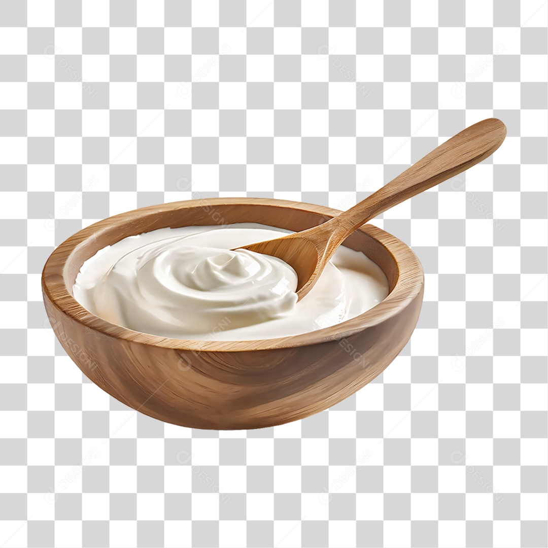 Tigela com Creme Branco PNG Transparente