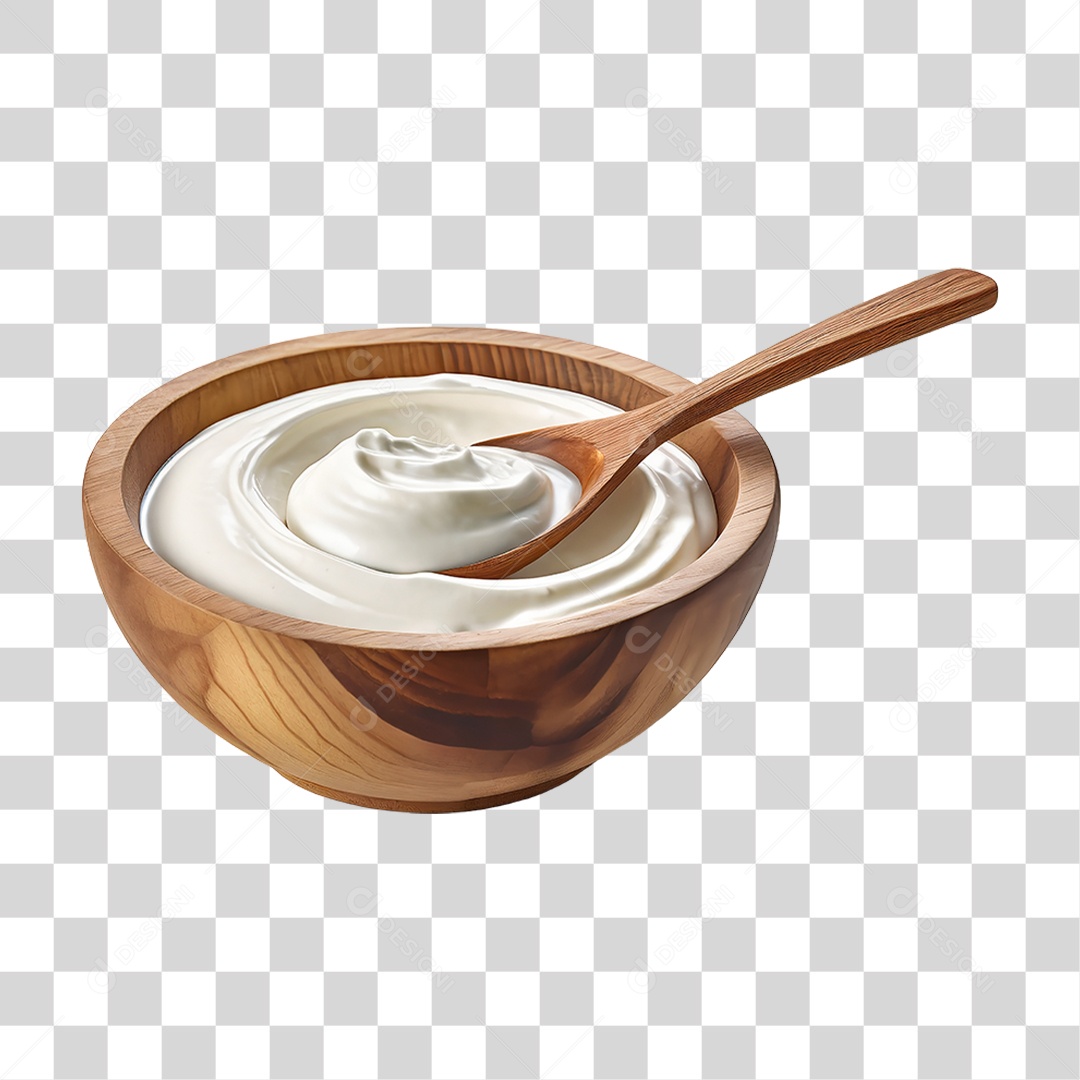 Tigela com Creme Branco PNG Transparente