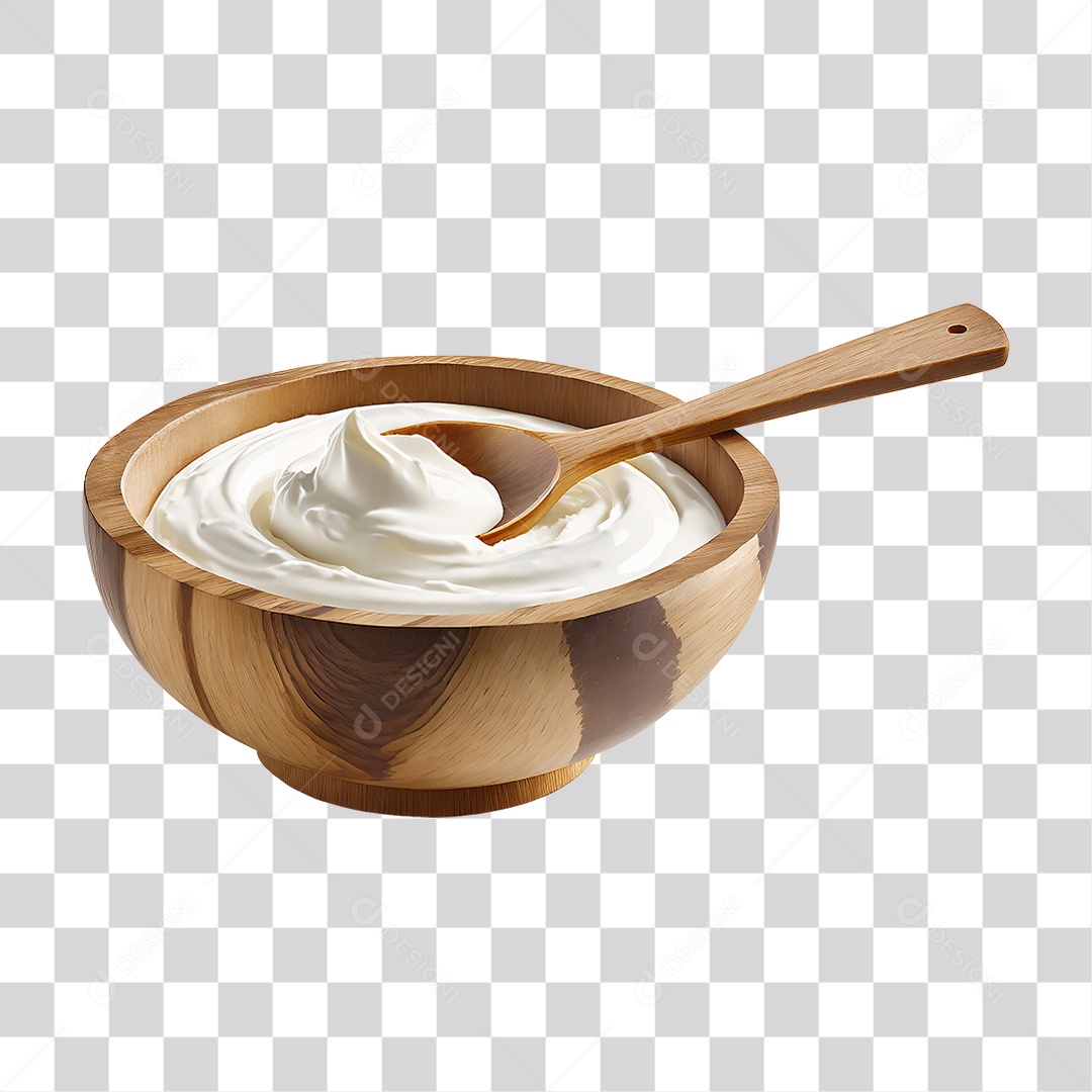 Tigela com Creme Branco PNG Transparente