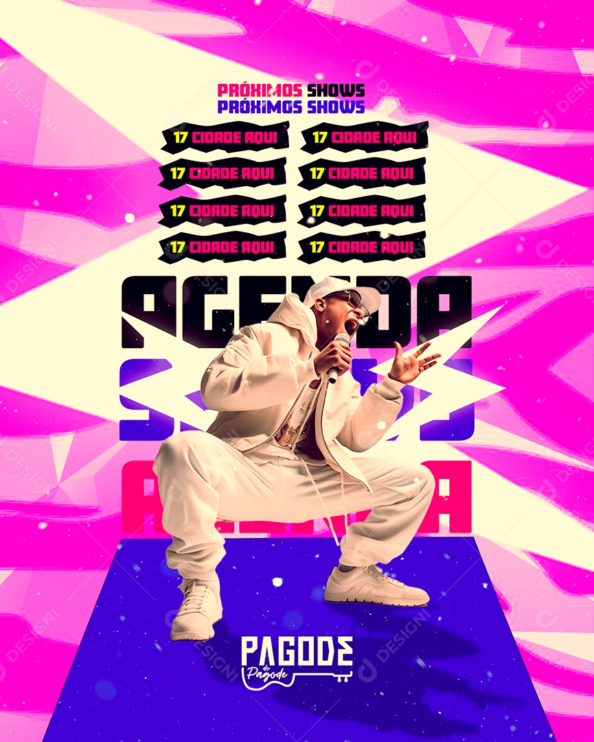 Flyer Carnaval Próximos Shows Pagode de Pagode Agenda Social Media PSD Editável