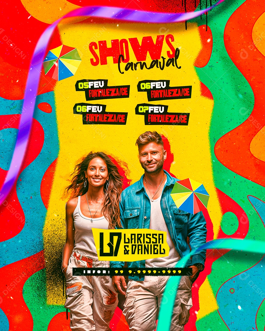 Flyer Shows Carnaval Larissa & Daniel Social Media PSD Editável