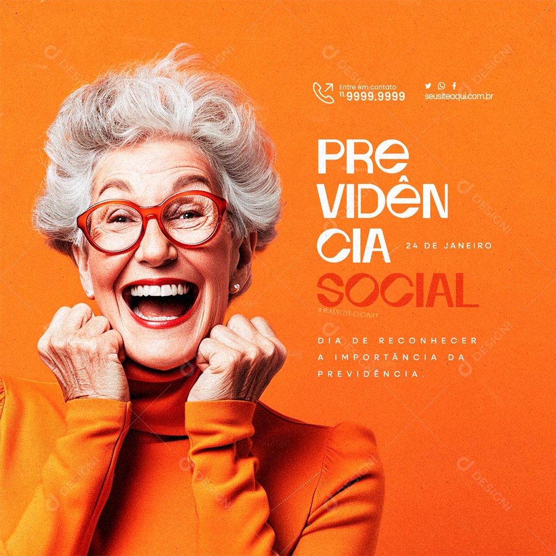 Dia Da Previdência Social 24 De Janeiro Social Media PSD Editável