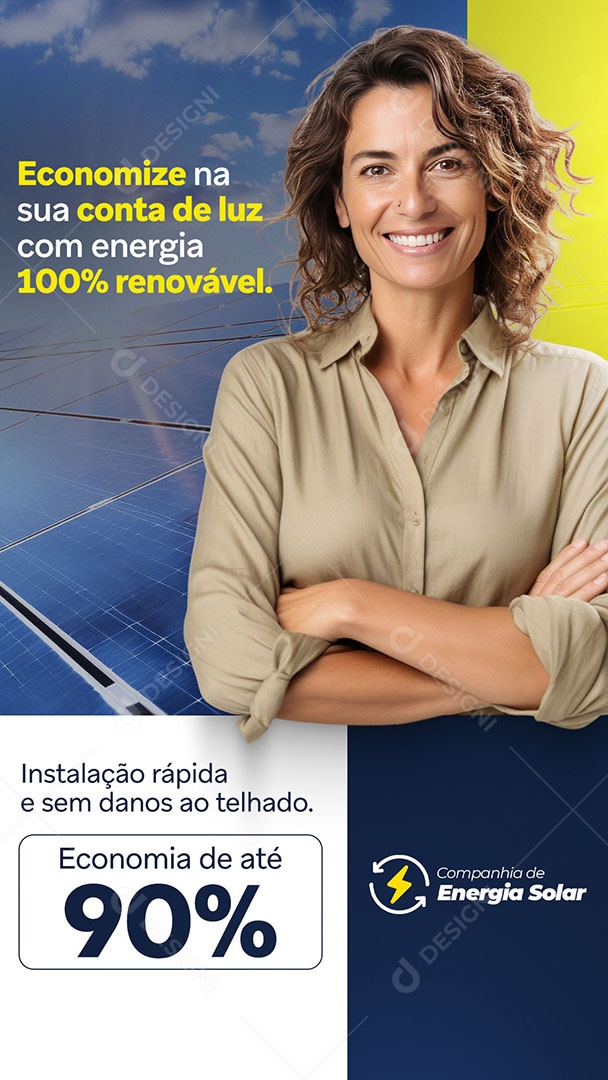 Social Media Story Economize Na Sua Conta De Luz Energia Renovável PSD Editável