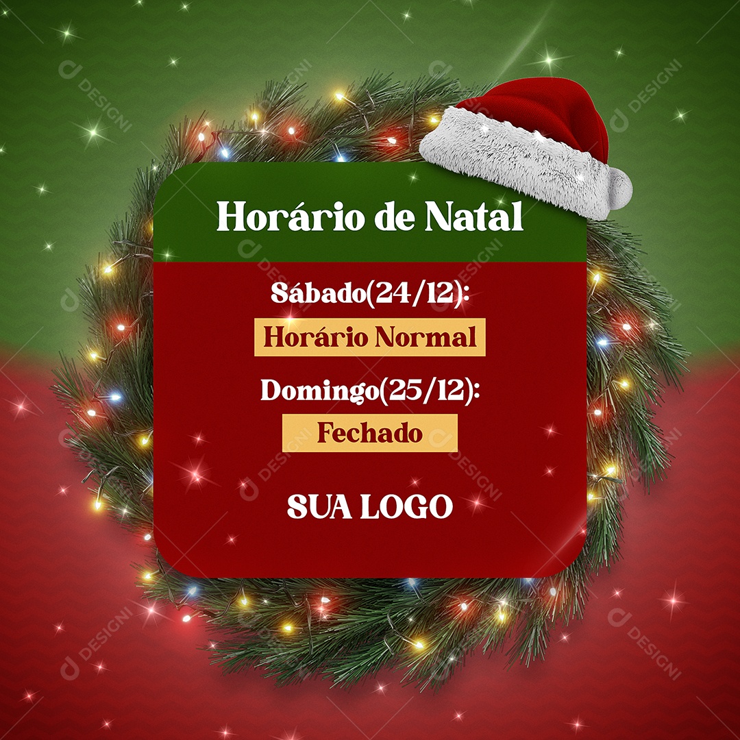 Horário De Natal Social Media PSD Editável